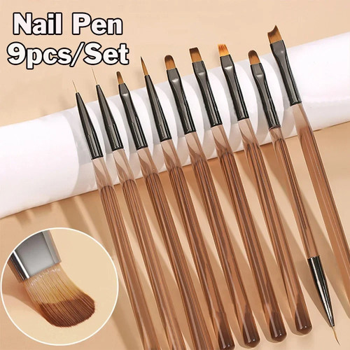 Set pennelli nail art - 9, uv